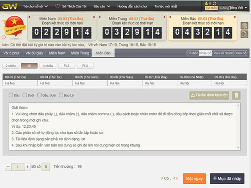 Chọn số – quay nhanh – nhận thưởng tức thì